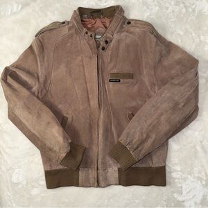 Members Only Genuine Leather Bomber Jacket